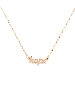 S25-4-1-LNB045HOBG - "HOPE" SCRIPT CHAIN NECKLACE - GOLD/6PCS