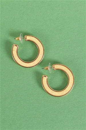 SA4-3-4-ME20705LYEL - GLITTER FOAM HOOP EARRINGS-LIGHT YELLOW/1PC