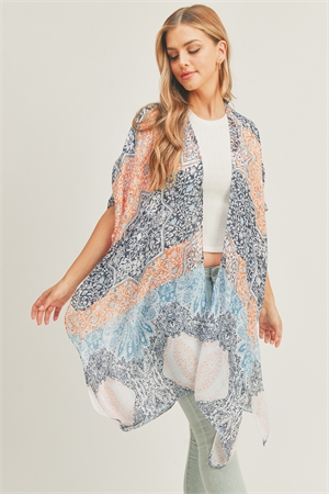 S30-1-1-MS0286PE - ALL OVER MIXED PRINT KIMONO-PEACH/6PCS