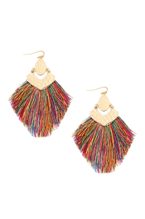 S21-2-4- MYE1057MUL MULTICOLOR FRINGE TASSEL DROP EARRINGS/6PAIRS