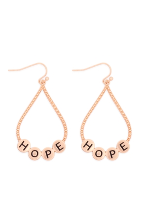 S29-3-1-MYE1400MGHP-HOPE CHARM TEARDROP EARRINGS-MATTE GOLD/6PAIRS