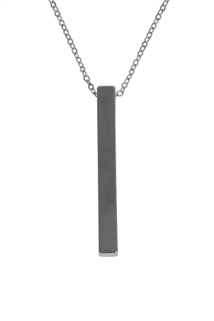 S20-1-4-MYN1515HEM - SOLID BAR PENDANT NECKLACE-HEMATITE/6PCS