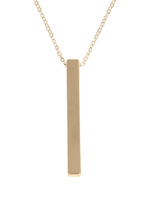 S17-8-2-MYN1515IG - SOLID BAR PENDANT NECKLACE-GOLD/6PCS