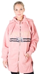 Ladies Fleece Zip Up Sweatshirt Oversize Long Hoodie Outerwear Jacket with Applique