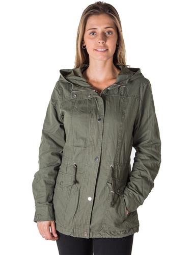Ladies Plus Size Zip Up Anorak Hooded Jacket, Roll Up Sleeve, Waistband String, 2 Front Pockets & Piping Front and back By Special One