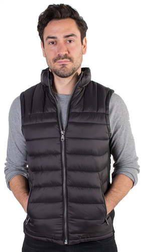 Men's Quilted Vest with Faux Fur Body Lining and Stretchable Side Gathering