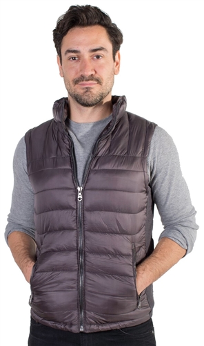 Men's Quilted Vest with Faux Fur Body Lining and Stretchable Side Gathering