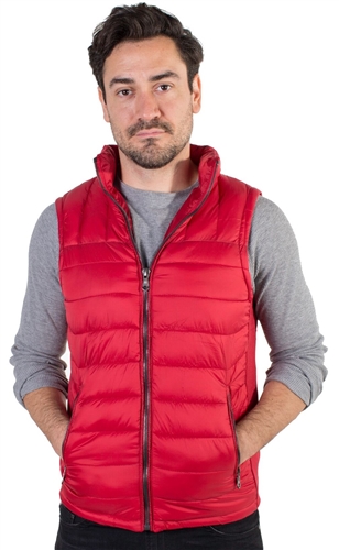 Men's Quilted Vest with Faux Fur Body Lining and Stretchable Side Gathering