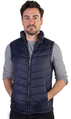 Men's Quilted Vest with Faux Fur Body Lining and Stretchable Side Gathering