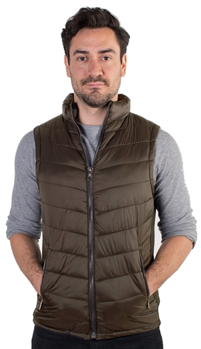 Men's Quilted Vest with Faux Fur Body Lining and Stretchable Side Gathering