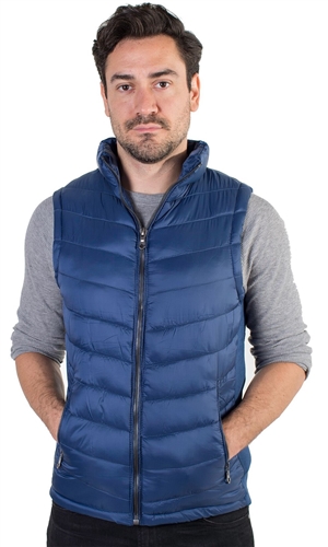 Men's Quilted Vest with Faux Fur Body Lining and Stretchable Side Gathering