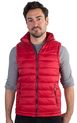 Men's Quilted Vest with Faux Fur Body Lining and Stretchable Side Gathering