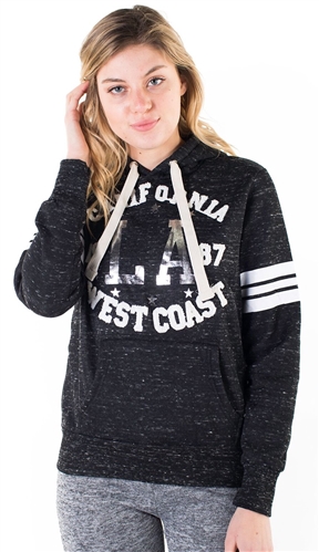 Women's Space Dye, Pullover Hoodie with "California West Coast" Print