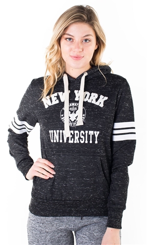Women's Space Dye, Pullover Hoodie with "New York University" Print