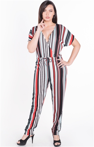 Women's Wrap Jumpsuit with Kimono Sleeves