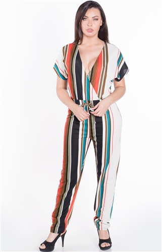 Women's Wrap Jumpsuit with Kimono Sleeves