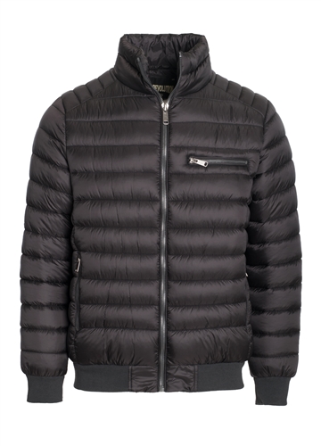 Men's Quilted Puffer Jacket with Gunmetal Zippers