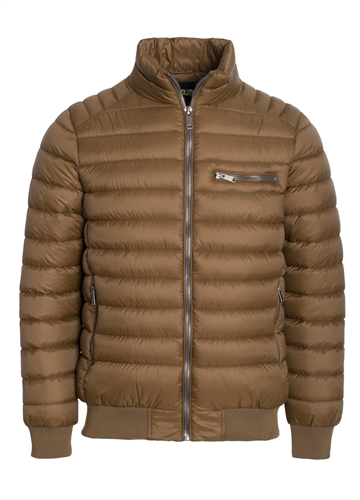Men's Quilted Puffer Jacket with Gunmetal Zippers