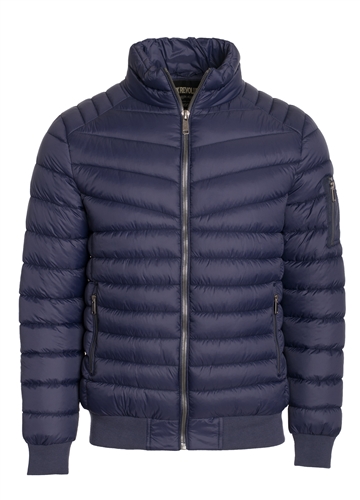 Men's Quilted Puffer Jacket with Gunmetal Zippers