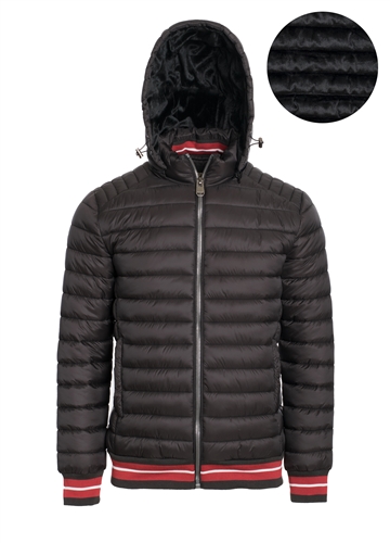 Men's Quilted Puffer Jacket with Gunmetal Zippers