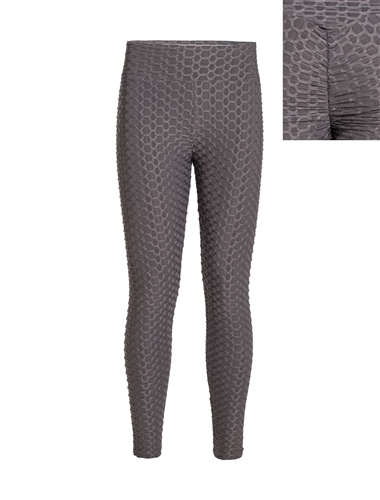 Women's Honeycomb Ruched Leggings with Pockets