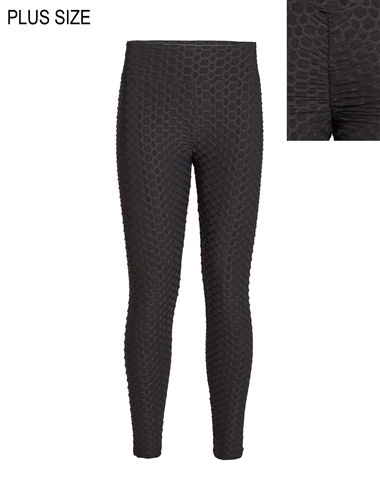 Women's Honeycomb Ruched Leggings with Pockets