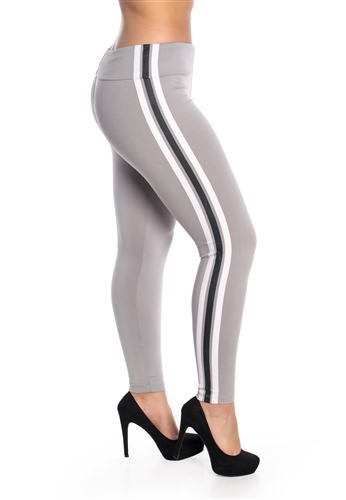 Women's One Size Side Stripes Leggings