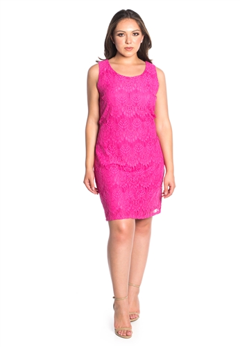 Women's Lace Dress with Self Tie Sash Back Detail