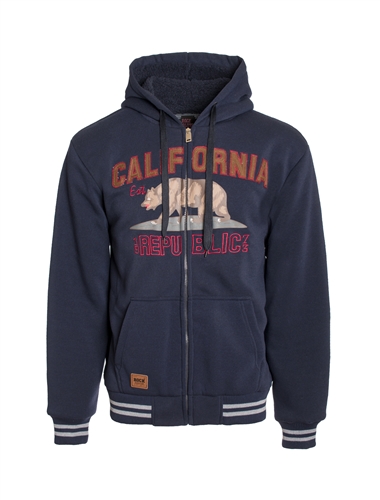 Men's Plus Size Zip Up Hoodie with Faux Fur Lining