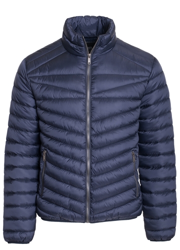 Men's Quilted Puffer Jacket with Gunmetal Zippers