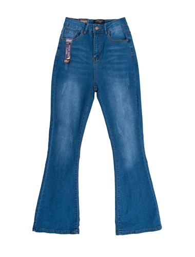 Ladies Medium Wash High Rise Flare Jeans