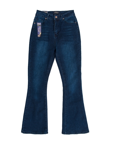 Ladies Dark Wash High Rise Flare Jeans