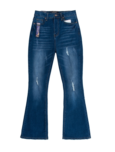 Ladies Medium Wash High Rise Flare Jeans