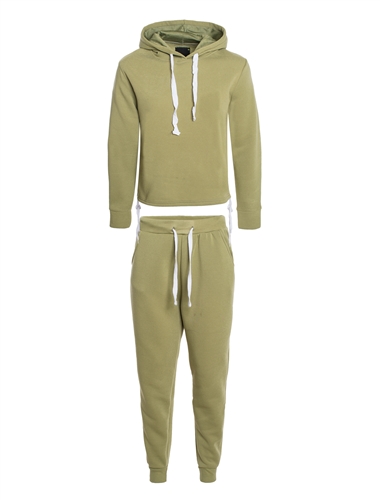 Women's Hanging Hoodie with Drawstring Sides and Joggers Set