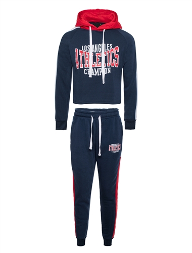 Women's Hanging Hoodie with "Los Angeles Athletics Champion" Print and Joggers Set