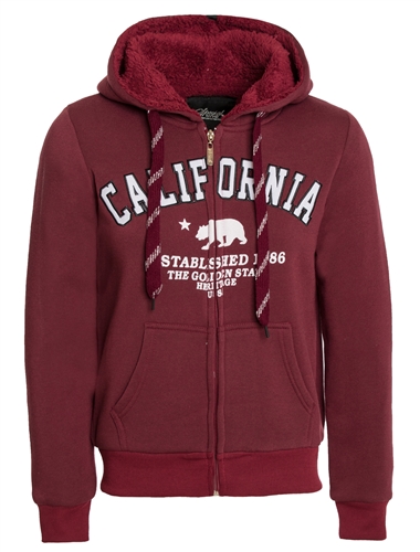 Women's "California" Faux Sherpa Lined Zip Up Hoodie with Appliqueby Special One
