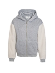 Women's Faux Sherpa Sleeve Zip Up Hoodie