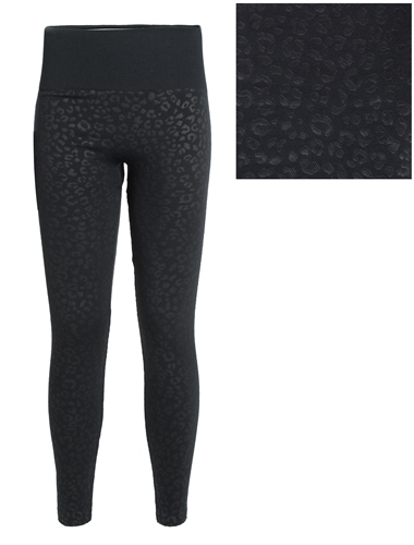 Women's Knit Fleece Lined Embossed Leggings