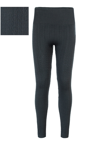 Women's Cable-Knit  Brushed Fleece Lined Leggings