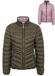 Women's Reversible Puffer Jacket with High Shine Zipper