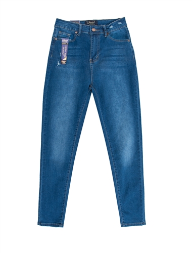 Ladies Medium Wash High Waist Skinny Jeans