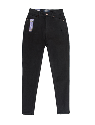 Ladies Black Basic High Waist Skinny Jeans