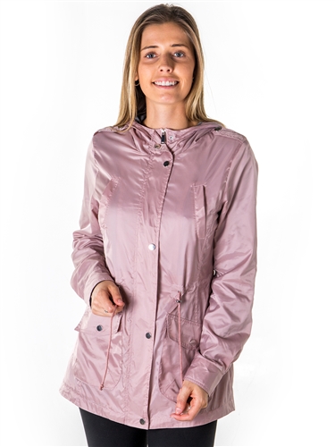 Ladies Zip Up Light Weight Nylon Anorak Jacket, Waterproof, Jersey Lined Hood, Roll Up Sleeve & Waistband String By Special One