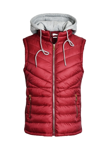 Women's Puffer Vest with Detachable Hood