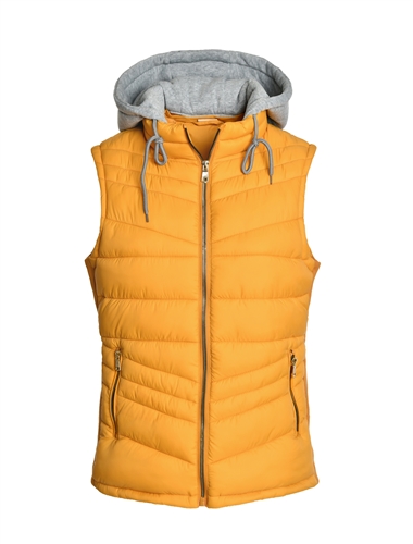 Women's Puffer Vest with Detachable Hood