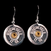 Shot Gun Earrings 12 Gauge Silver and Gold