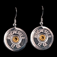 Shot Gun Earrings 12 Gauge Silver and Gold