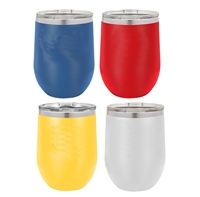 12 oz Vacuum Insulated Stemless Wine Tumbler w/Lid