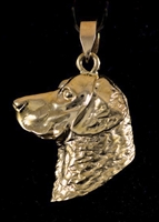 14KT GOLD CHESAPEAKE BAY RETRIEVER HEAD PENDANT