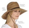 LADIES COOLIBAR 4" BRIM SUN HAT WITH CHIN STRAP